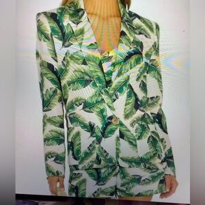 Amanda Uprichard Tropical Leaf Print Blouse